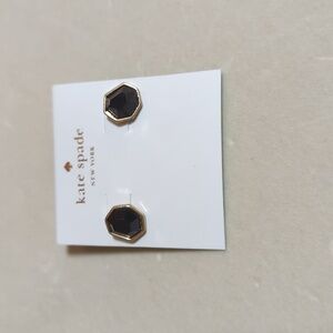 Kate Spade Black and Gold Hexagon Earrings